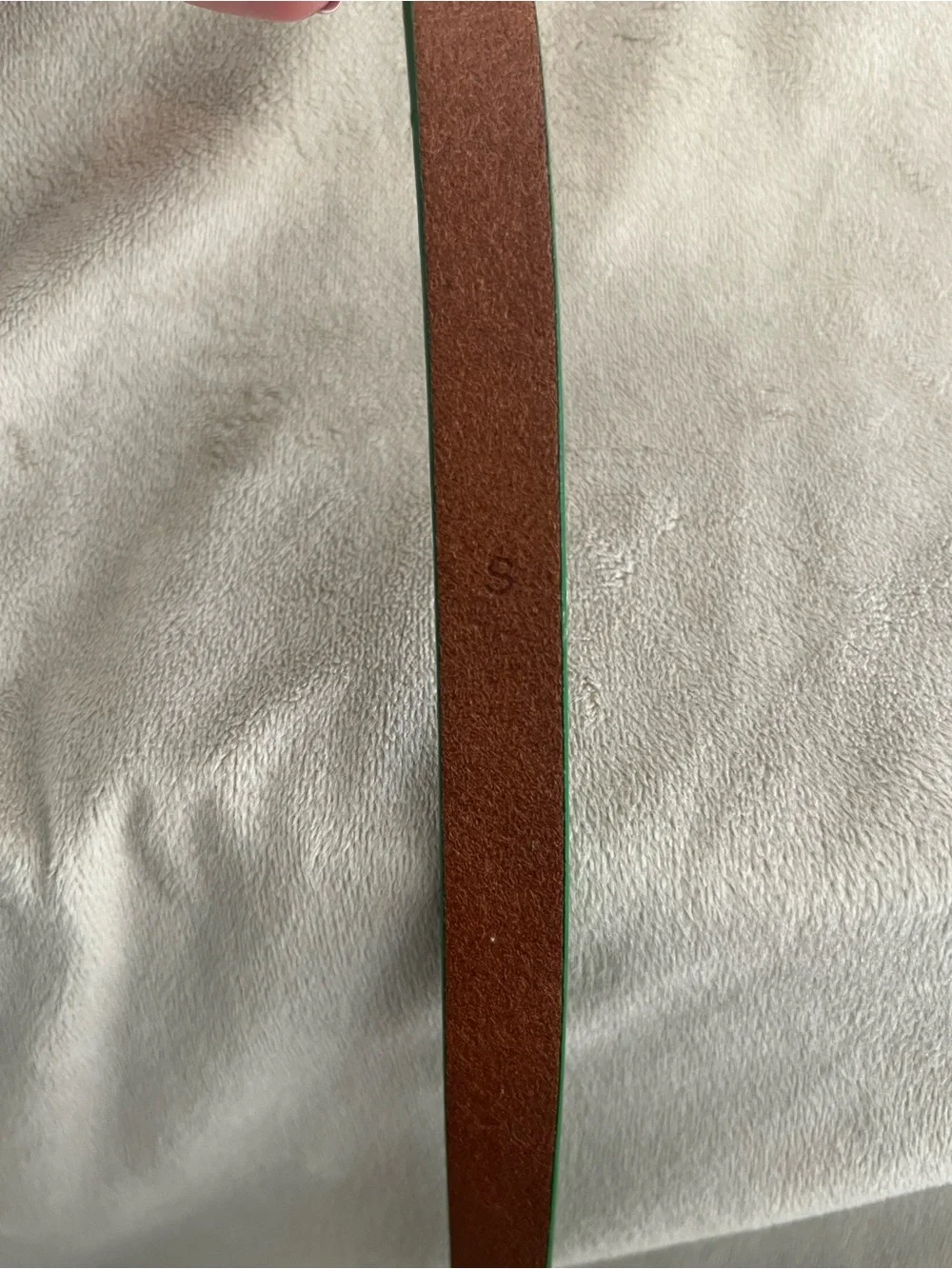 J. Crew Emerald Green Slim Leather Belt with Gold Buckle - Picture 3 of 3